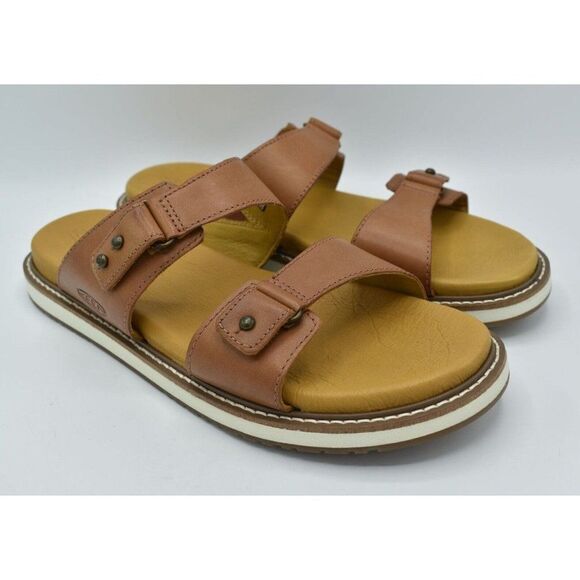 Keen Womens Size 10 Lana Slide Tortoise Shell Silver Birch Slip On Sandals - Picture 4 of 11